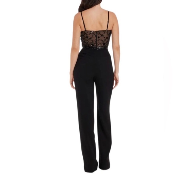 NWOT Dress the population Trystan sleeveless sequin black jumpsuit, small - Picture 2 of 8